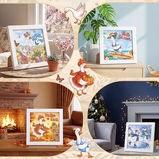 Trandraft 13 Pcs Goose Interchangeable Farmhouse Diamond Painting Kits - Image 6