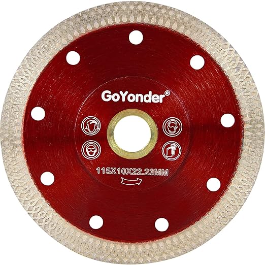 GoYonder 4.5" Super Thin Tile Saw Blade, Diamond Blade for Angle Grinder, Dry Wet Tile Blade for Ceramic Tile, Concrete, Granite Cutting