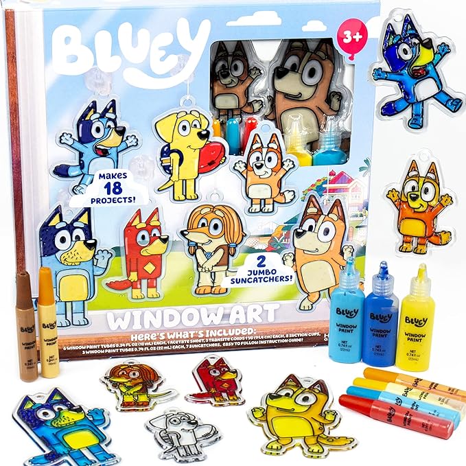 Bluey Window Art Suncatchers Kit by HorizonGroupUSA
