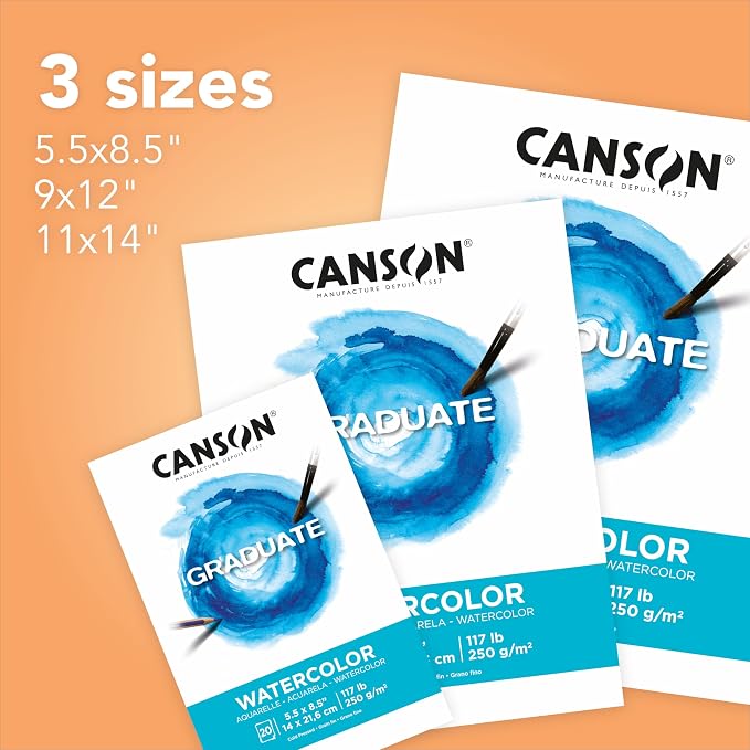 Canson Graduate Watercolor Pad, 11x14 inch, 20 Sheets | Artist Paper - Image 4