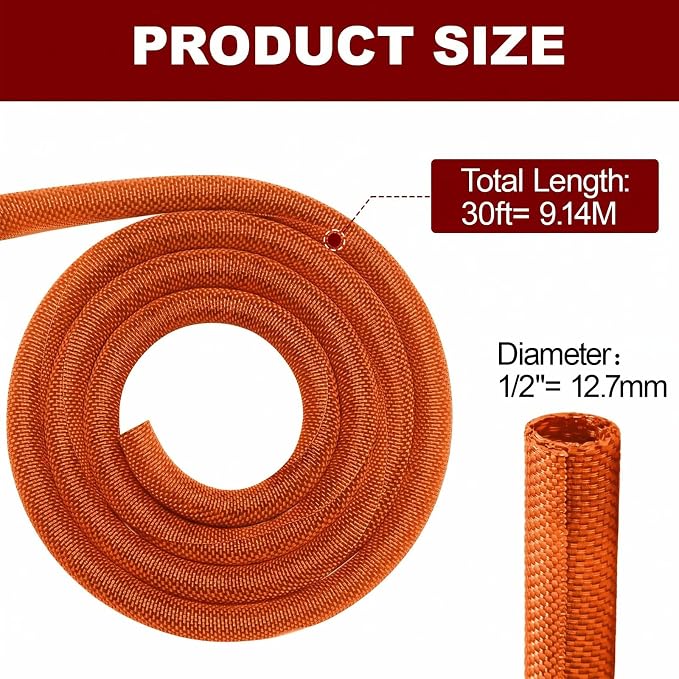 Automotive Wire Loom High Temperature Braided Wire Loom, Split-Sleeve Heat - Image 4