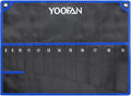 YOOFAN Wrench Roll Up Pouch – Wrench Organizer with 12+1 Pockets, Wrench Bag with Handle, Wrench Holder for Hanging, Blue – Metric