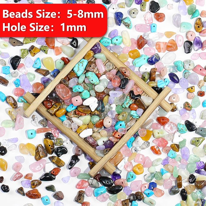 900pcs Natural Gemstone Chip Beads Bulk - Image 2