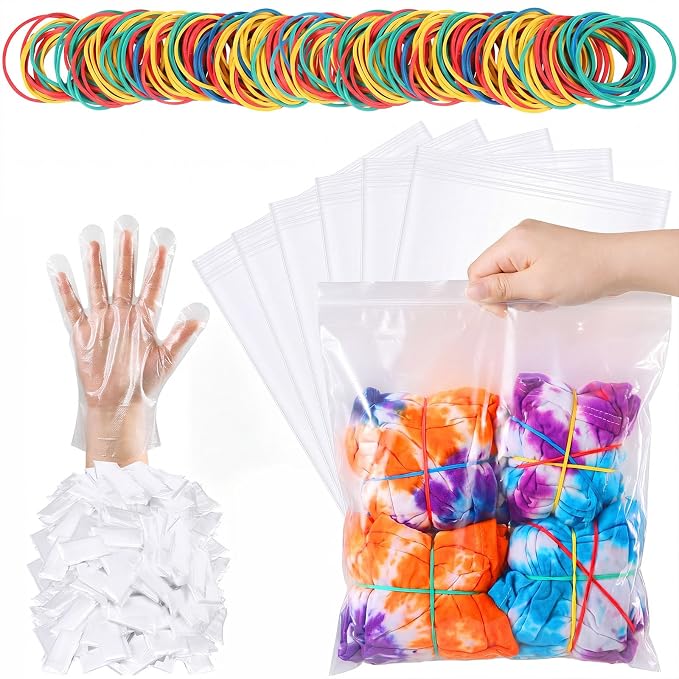 500 Pcs Rubber Bands Kit for Tie Dye Projects Craft Project Colorful Elastic by Unknown