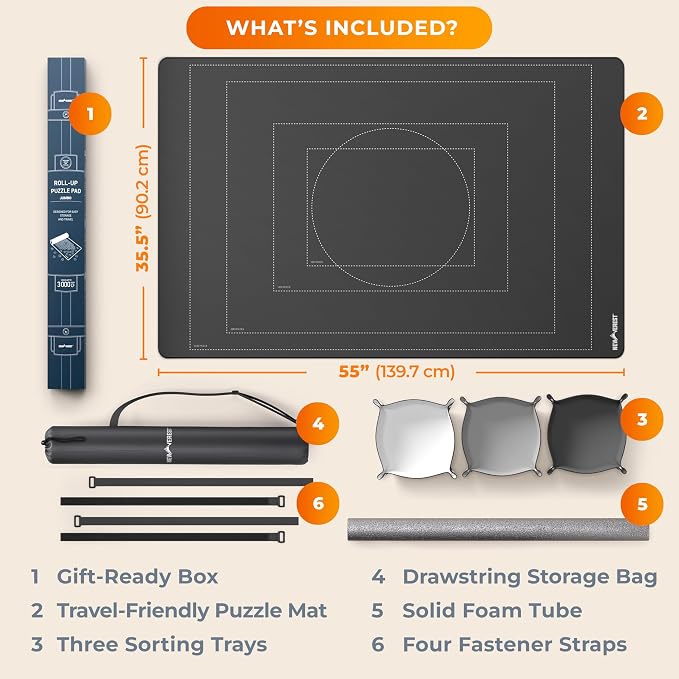 Newverest Jigsaw Puzzle Mat Roll Up, Saver Pad 55” x 35.5” Portable Keeper Up - Image 8
