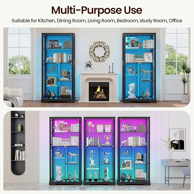 Lvifur 71” Glass Display Cabinet - Image 3