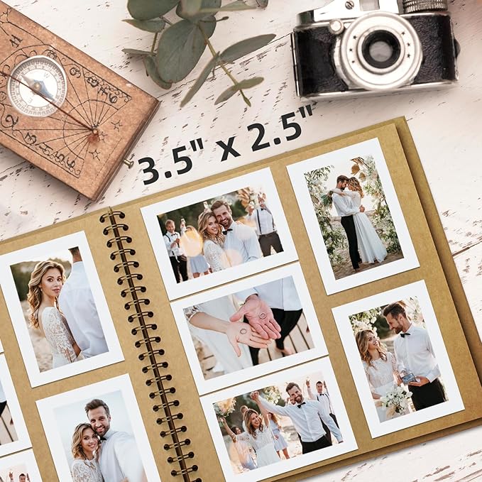 Yopih 8x8 Inch DIY Scrapbook Photo Album, Hardcover Kraft Paper Acid-Free - Image 4