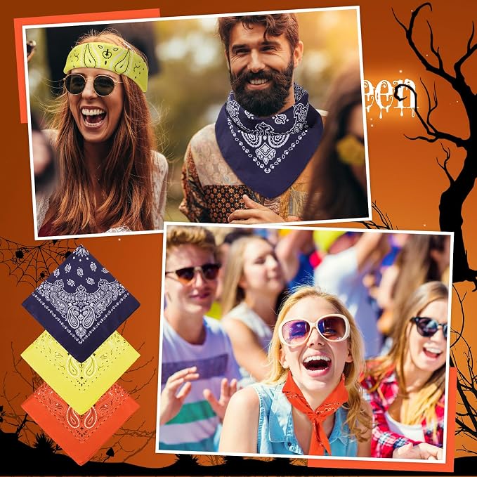 100 Pack Bandanas Unisex Paisley Bandanas Bulk Multi Purpose Cowboy Head Wrap - Image 3