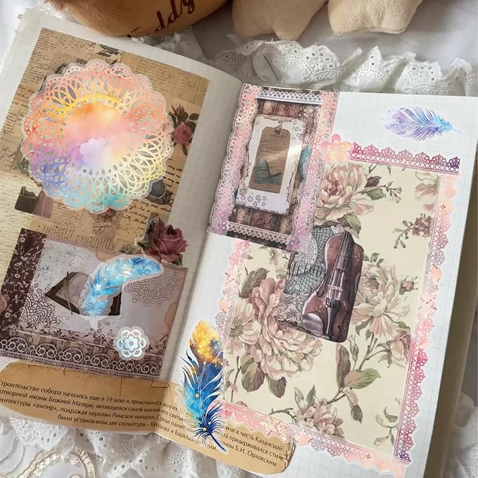 130 Pcs Pastel Fade-Resistant Lace Scrapbook Stickers - Image 5