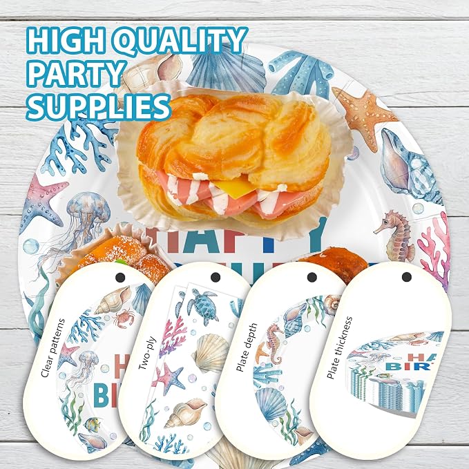 168Pcs Seashell Ocean Birthday Supplies - Image 4