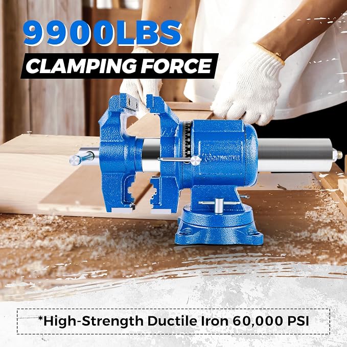 6-Inch Heavy Duty Bench Vise Ductile Iron Bench Vise 360° Multi-Purpose Bench - Image 2