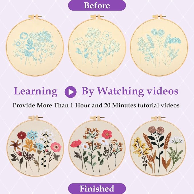3 Sets Embroidery Kit, Cross Stitch Kits - Image 4