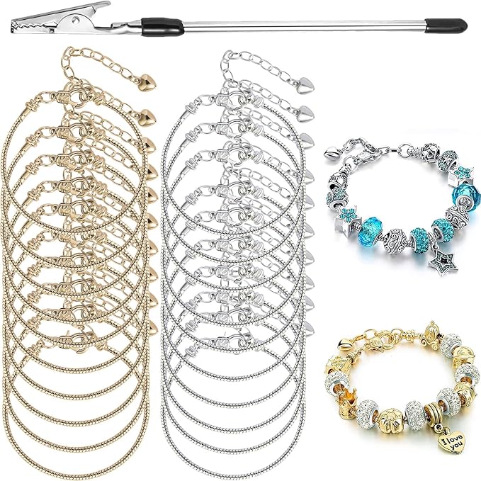 20 Pcs Snake Chain Charm Bracelet Chains by BRACELETMAKINGKIT