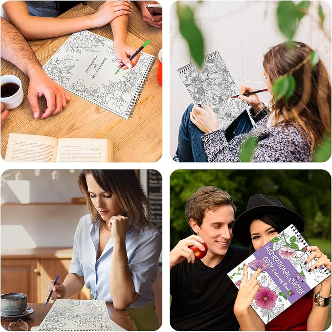 Kalysky Easy and Cozy Adult Coloring Book Set, 3 Pack Stress Relief Coloring - Image 9