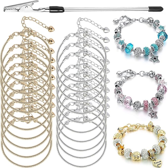 20 Pieces Snake Chain Charm Bracelet by BRACELETMAKINGKIT