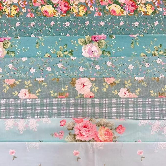 Cotton Fabric DIY Making Supplies Quilting Patchwork Fabric Fat Quarter Bundles by Antetek