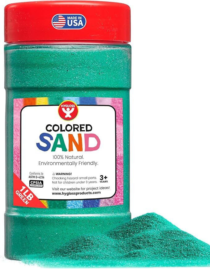 Hygloss Colored Sand for Crafts – 1 lb Bottle by HyglossProductsInc