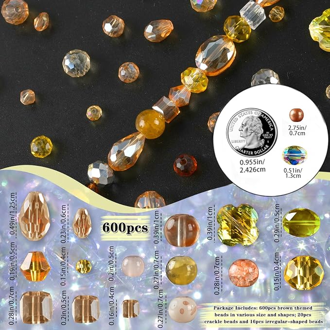 636pcs Glass Beads for Jewelry Making - Image 2