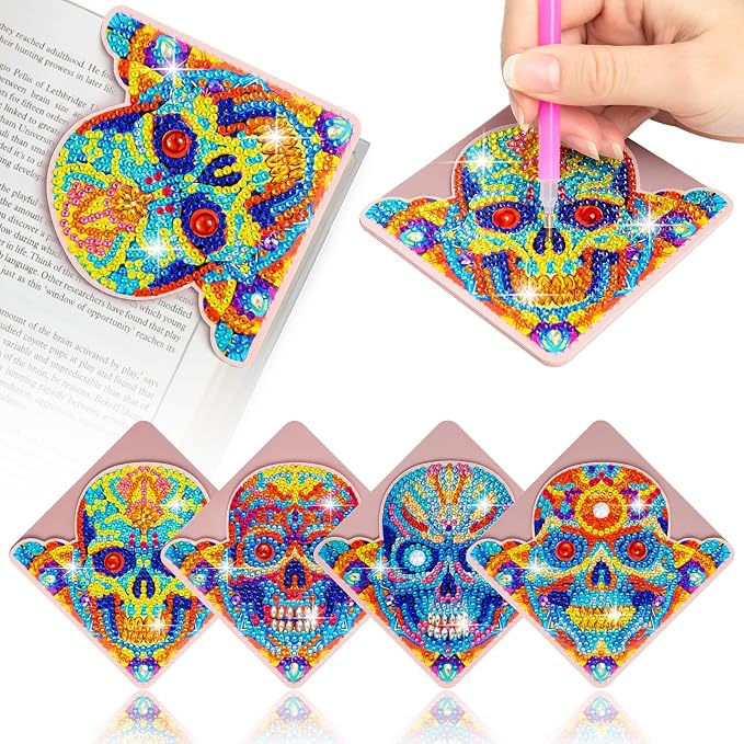 WIVICO 4Pcs Diamond Painting Bookmarks, Diamond Pearl Art Kits by WIVICO