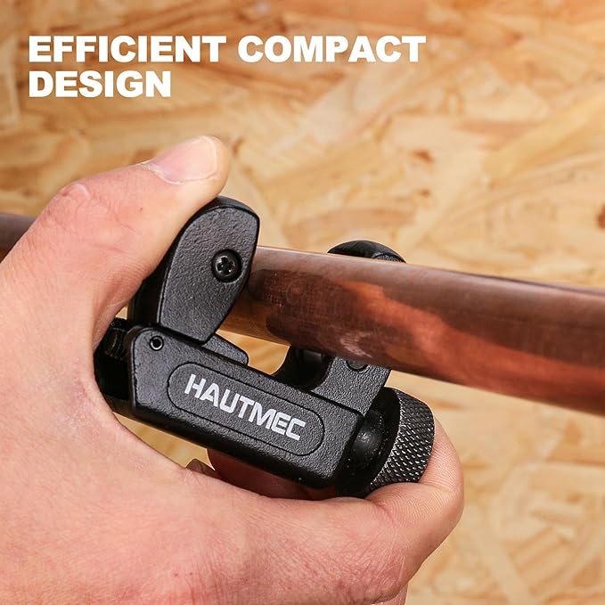 HAUTMEC Copper Pipe Cutter Tool 1/8" to 1-1/8" OD (3-30mm), Mini Copper Tubing Cutter Tool for PVC, Copper, Aluminum, and Thin Stainless Steel Tube HT0133-TC