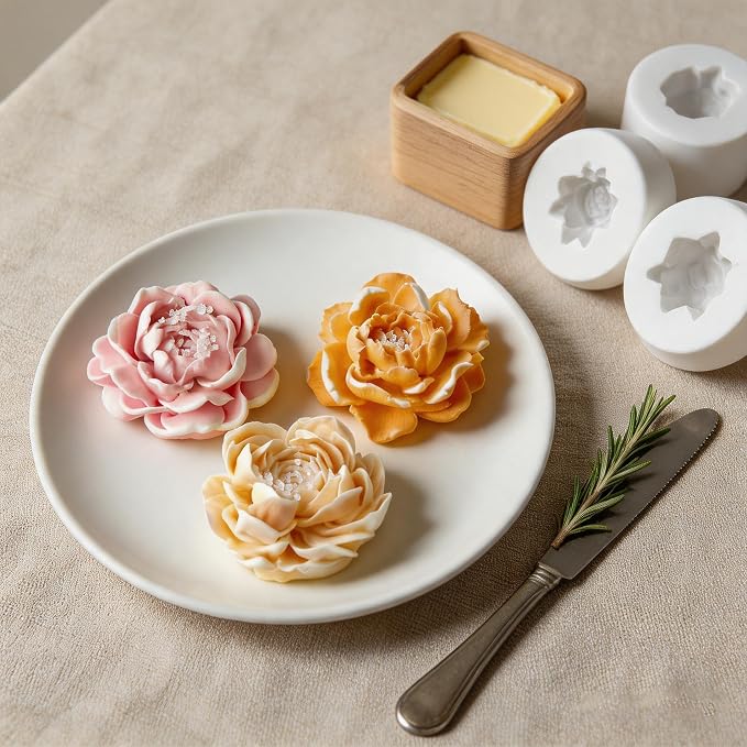 3Pcs 3D Jasmine Peony Flower Silicone Molds - Image 6