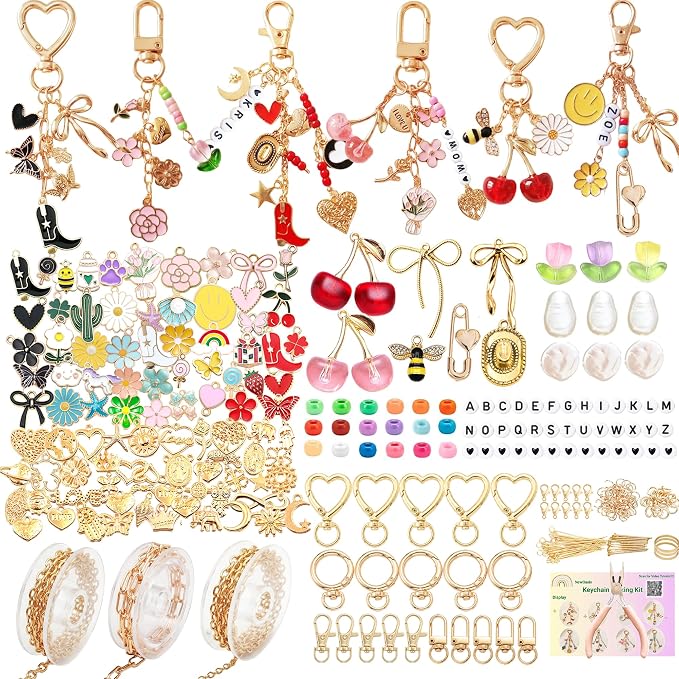 NewOasis 768Pcs Lip Gloss Keychain Making Kit, Jewelry Making Kit by Unknown