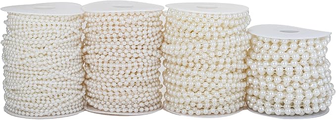 8mm Crafts Faux Pearl Beads Garland Pearl Bead Roll Strand of Pearls to - Image 5