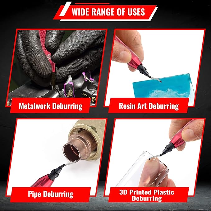 AFA Tooling - Deburring Tool & 2 Countersink Hand Reamers with 10 Blades - Works on Metal, Resin, PVC Pipes, Copper, Plastic and 3D Printed Edges - Plumbing & 3D Printing Burr Removal Reamer Tool