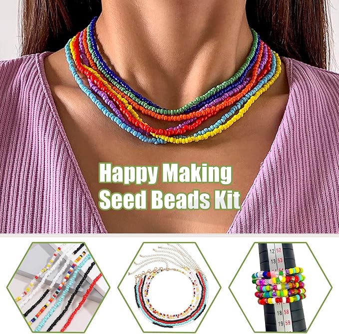 Ybxjges 24000Pcs 2mm Glass Seed Beads Kit, - Image 7