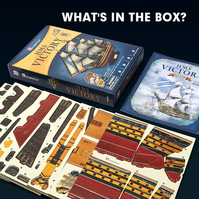 CubicFun 3D Puzzles Large HMS Victory Vessel Ship Sailboat Model Kits - Image 7