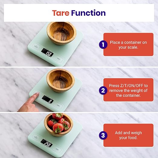 Etekcity Food Kitchen Scale, Digital Grams and Ounces, Medium | Tare function - Image 4