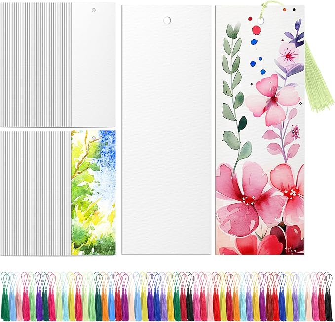 Skyygemm 200 Pcs Watercolor Paper Blank Bookmarks by Skyygemm