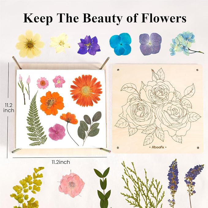 Aboofx Flower Press Kit, Craft Kits 11.2" x 11.2" 8 Layers Wooden Flower - Image 3