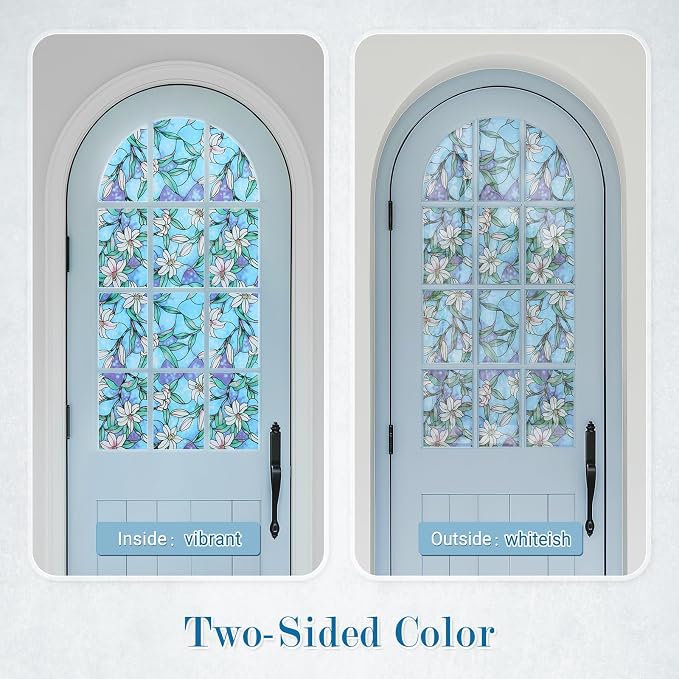 rabbitgoo Stained Glass Window Privacy Film, 23.6" X 118.1" | Anti UV Heat - Image 4