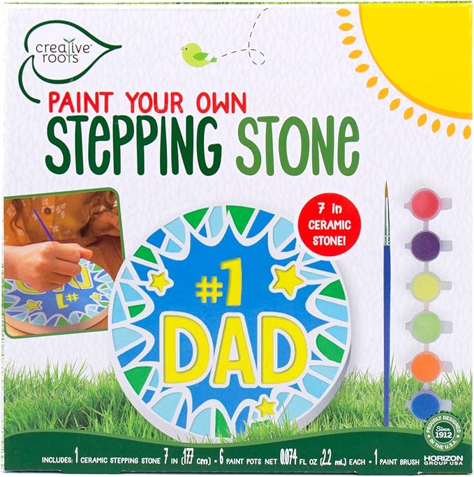 Creative Roots Paint Your Own #1 Dad Stepping Stone, Paintable Ceramic 7 in. by CreativeRoots