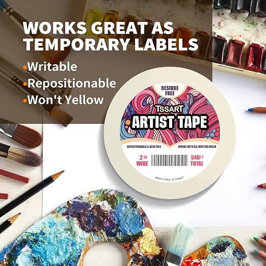 3 Pack White Artist Tape - Image 4