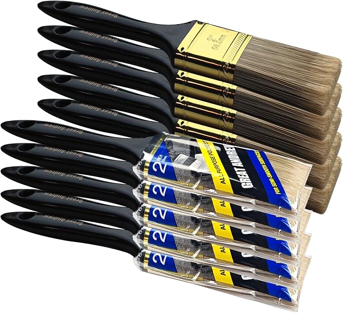 Great Andrew Paint Brushes, Flat Paint Brushes Set by Greatandrew
