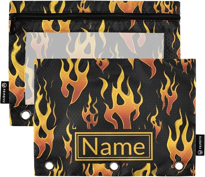 Custom Yellow Orange Fire Flames Pencil Pouch by BOENLE-WELCOMEYOURCOMING