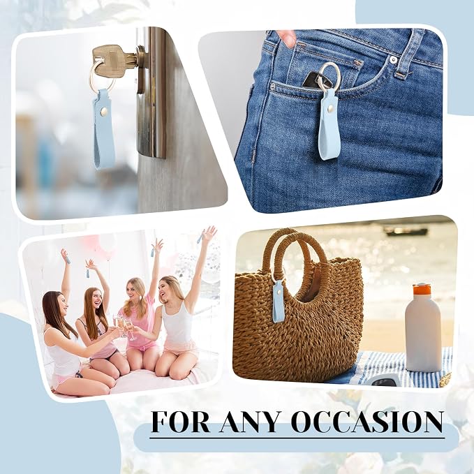 Wavyknot 50 Pcs PU Leather Keychain Blanks Bulk Laser Engraving Blanks Keychain - Image 5