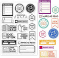 GLOBLELAND Book Reading Label Clear Stamps Mini Art Label Silicone Clear Stamp by GLOBLELAND