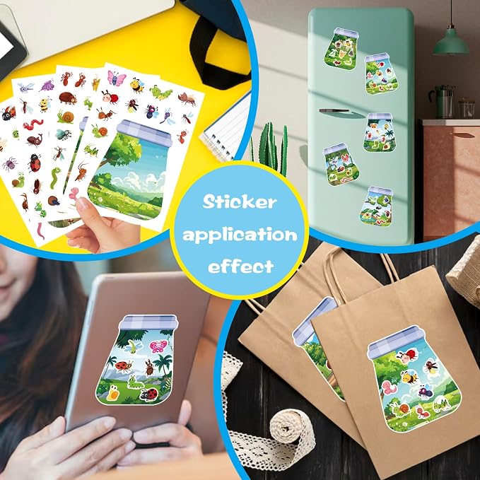 24 Sheets Insect & Bugs Jar Scene Stickers, Make Your Own Bug Jar Sticker - Image 6