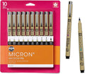 SAKURA Pigma Micron Black Ink Multi-tip Set, 10 Pack by SAKURAOFAMERICA