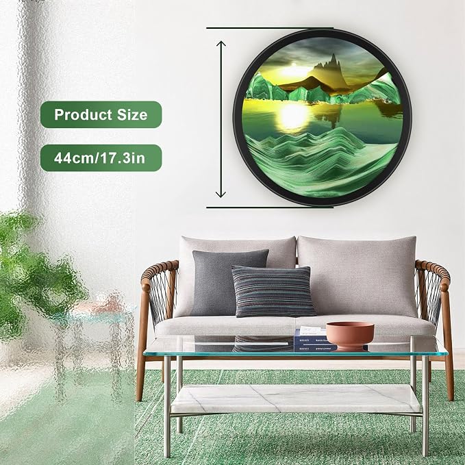 17.3" Moving Sand Art, 3D Sand Art Pictures Deep Sea Sandscape Living Room - Image 3