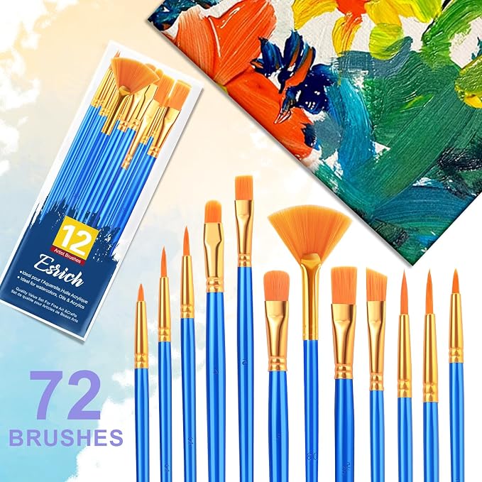 ESRICH Paint Brushes Set, 12 Sizes Paint Brush - Image 3