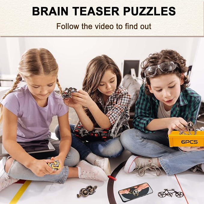 6 PCS Metal Brain Teaser Puzzles - Image 4