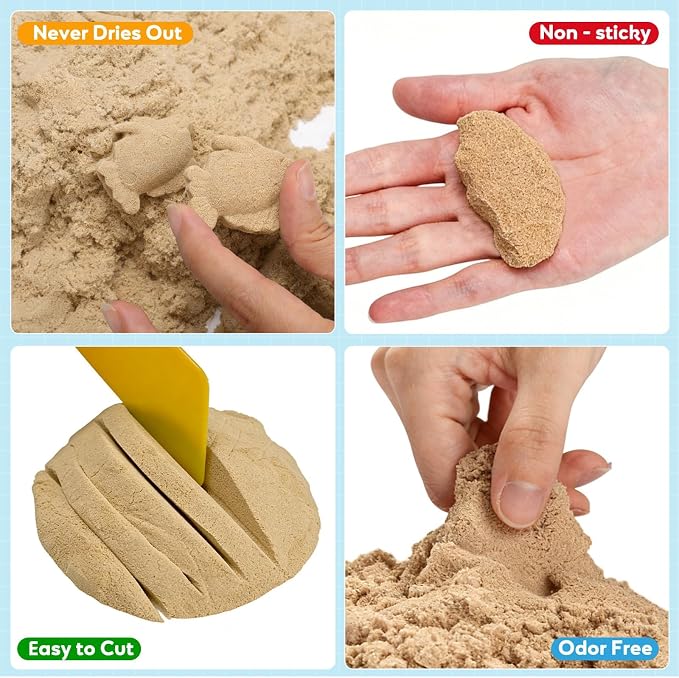 FURWEY 19.4lbs Play Sand, Natural Brown Sensory Sand, Suitable - Image 3