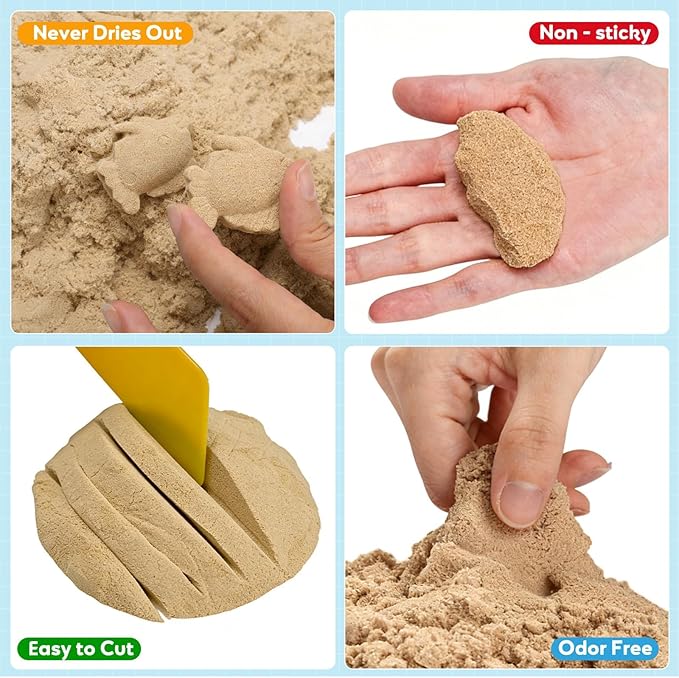 FURWEY 3lbs Play Sand, Natural Brown Sensory Sand, Suitable - Image 3