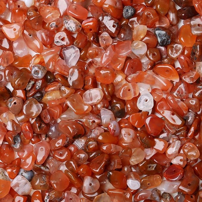 LAIDANLA Red Agate 400pcs Natural Chip Stone Beads 5-8mm Healing Crystal by LAIDANLA