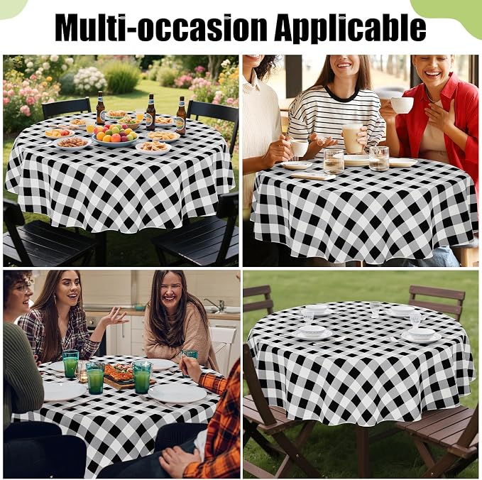 Smiry Plastic Table Cloth, Waterproof Vinyl Tablecloth - Image 6