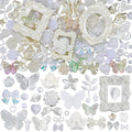 350 Pieces 3D Resin ABS Colorful Rose Flower Bows Butterfly Charms by ShowNow